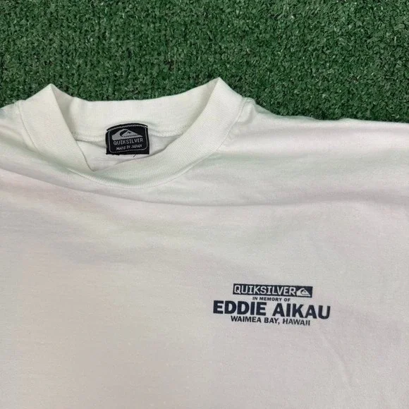 Vintage Grail Eddie Aikau Quiksilver white surf t-shirt. 90s single stitch Surf - Picture 3 of 4